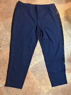 Joan Rivers blue/sequence pants